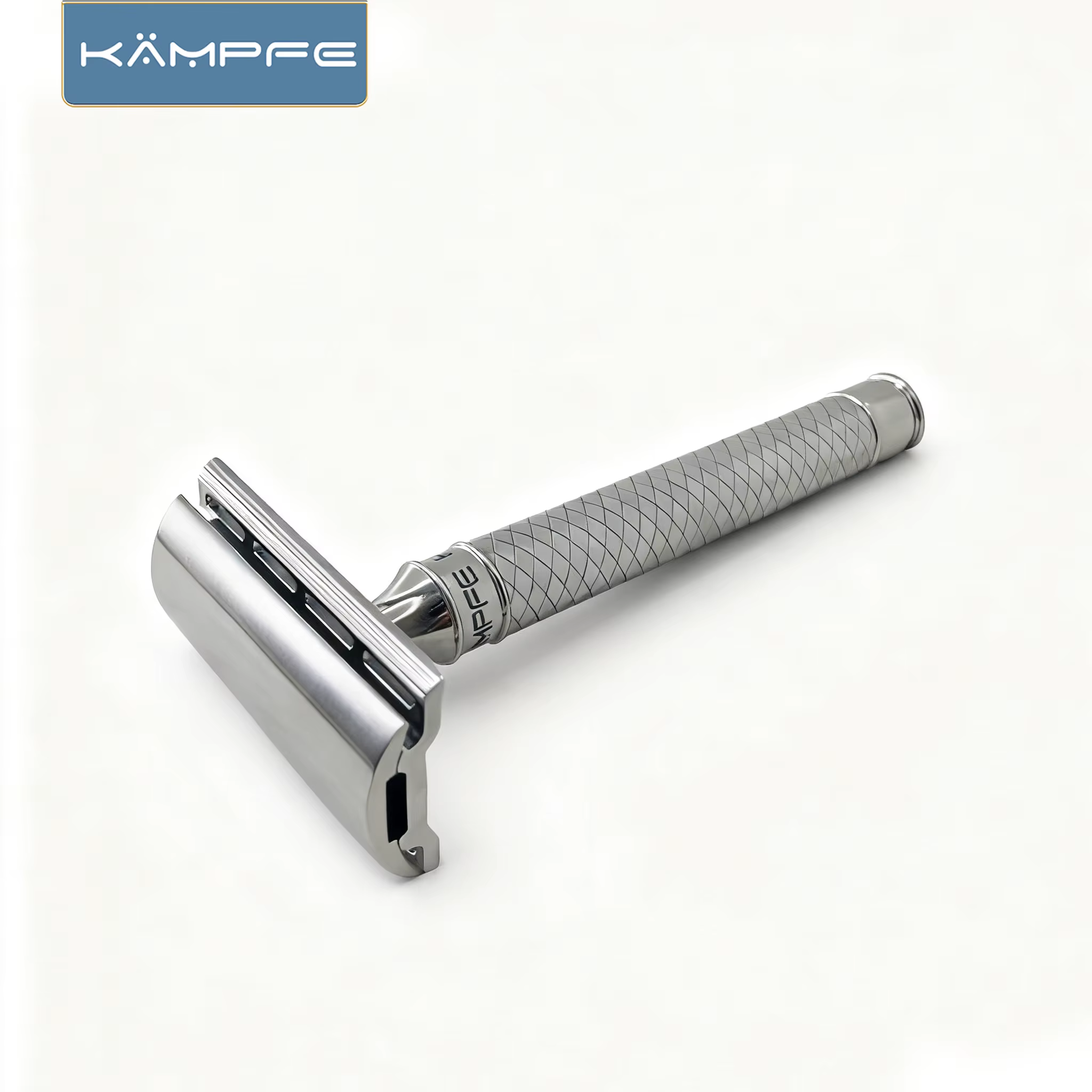 Rasoir de sécurité KAMPFE en acier inoxydable CNC, rasage lisse, outil manuel à double tranchant pou