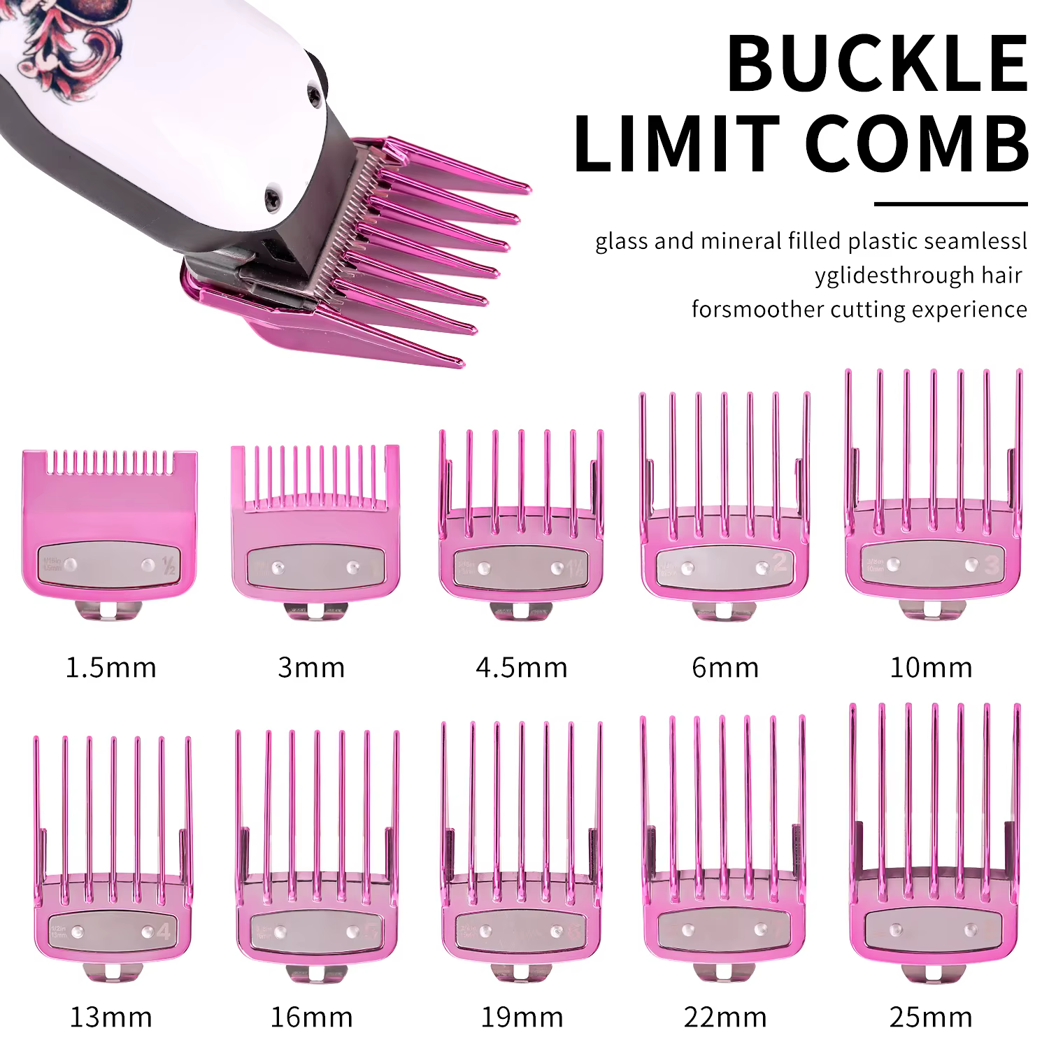 Ensemble de 10 pièces pour Salon de coiffure, galvanoplastie, limite de coupe de cheveux, peigne de 