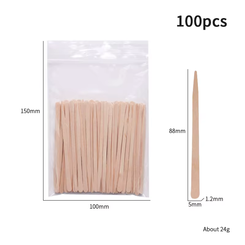 50/100 bâtonnets de cire assortis, applicateurs de cire pour le corps, les jambes, le visage, les so