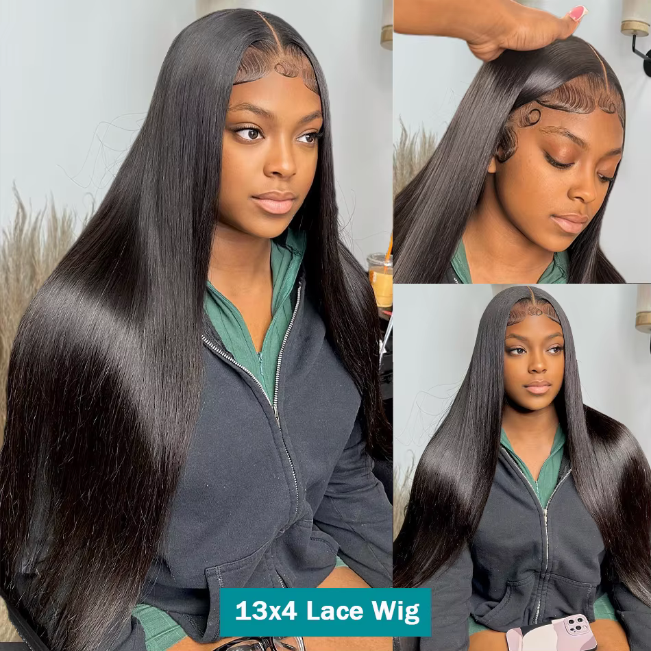 Wear and Go Straight Lace Front Human Hair Wigs, HD, 5x5, 13x6, 30 ", 40", 200% Transparent, Frmetal
