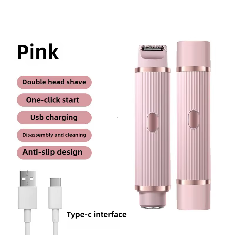 Rasoir électrique pour femmes, rasoir étanche pour cheveux humides et secs, Double tête 2 en 1, doub