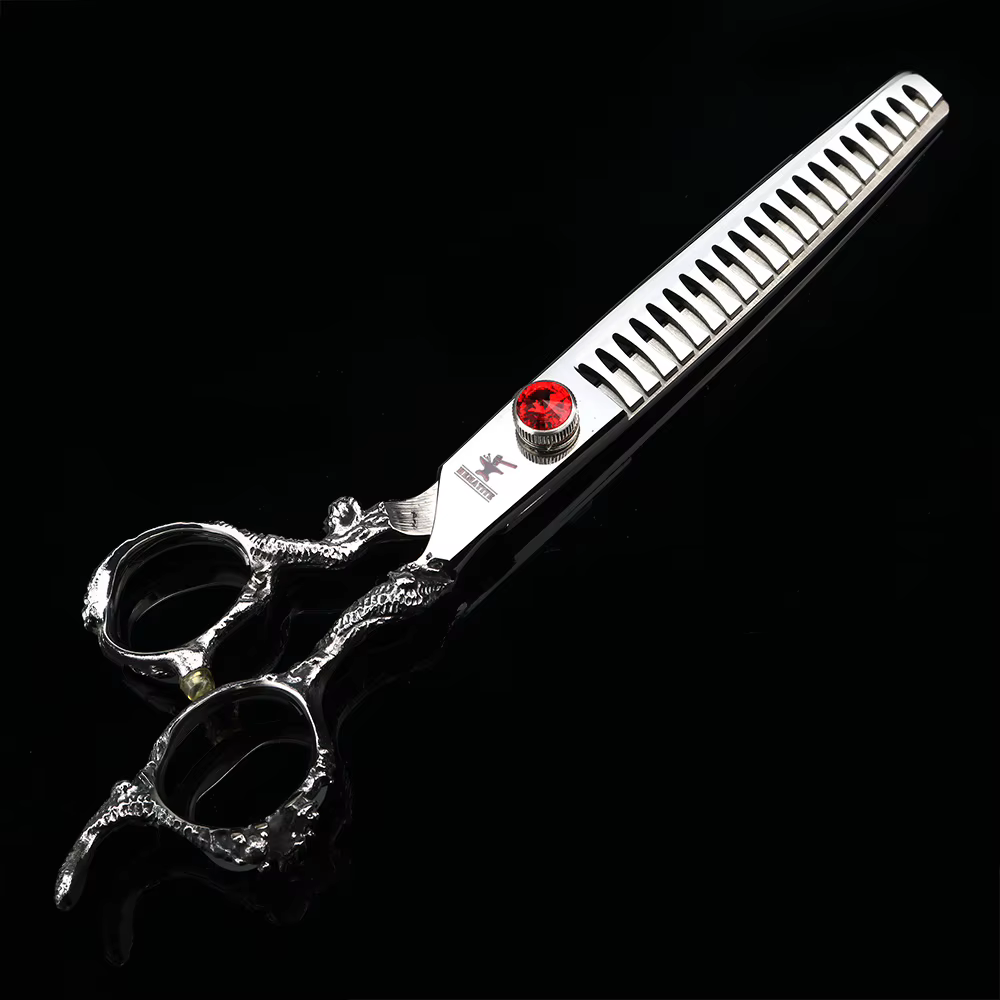 Ciseaux de barbier japonais en acier 440C, poignée Dragon 6 "7", ciseaux professionnels pour couper