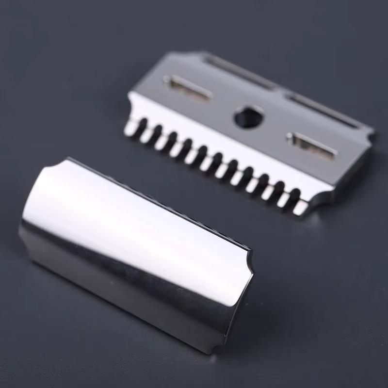 Tête de rasoir de sécurité à double peigne poli en acier inoxydable Yaqi Vostok 90DC 316 avec écart