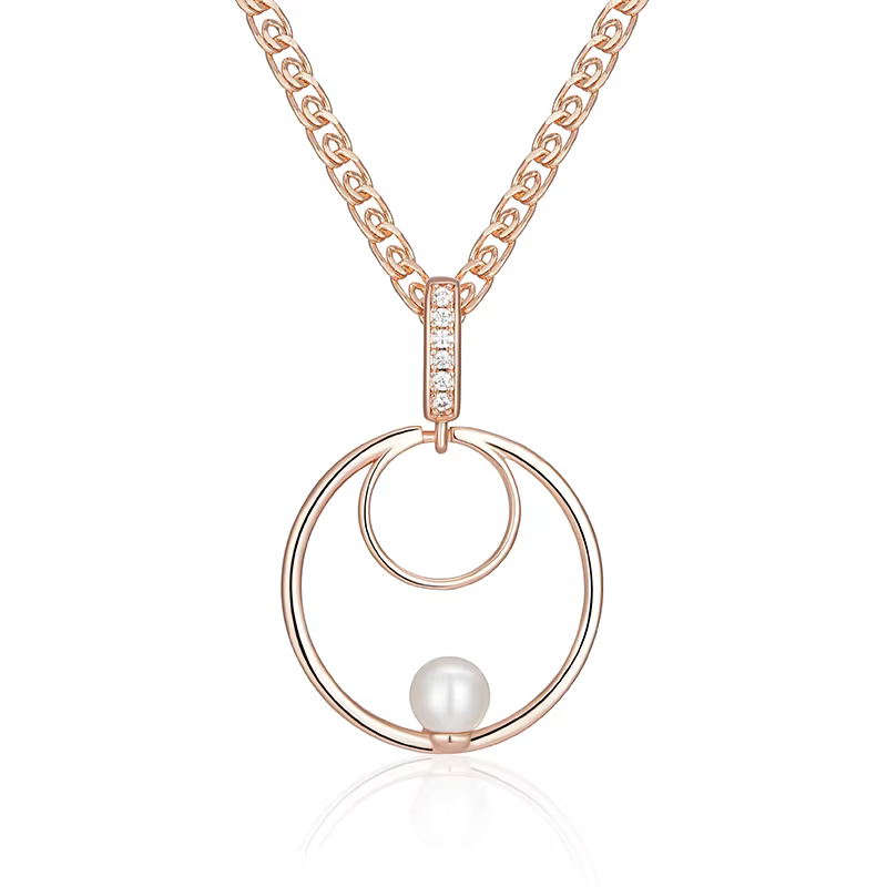 SYOUJYO – collier rond en Zircon naturel pour femmes, Micro cire, couleur or Rose 585, bijoux de lux