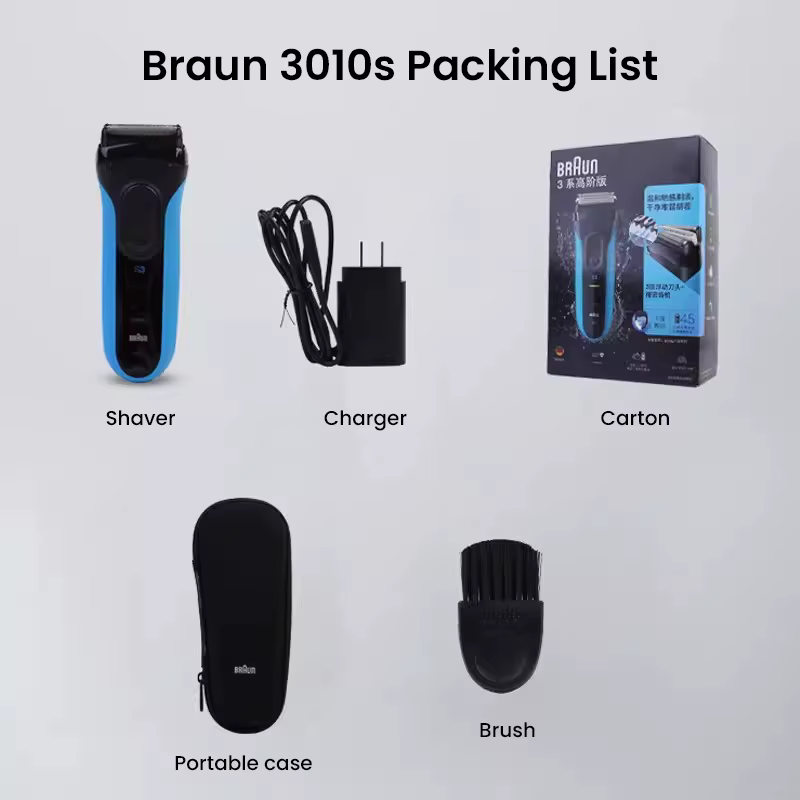 Braun rasoir électrique bleu série 3 rasoirs alternatifs pour hommes Machine de rasage sèche et humi