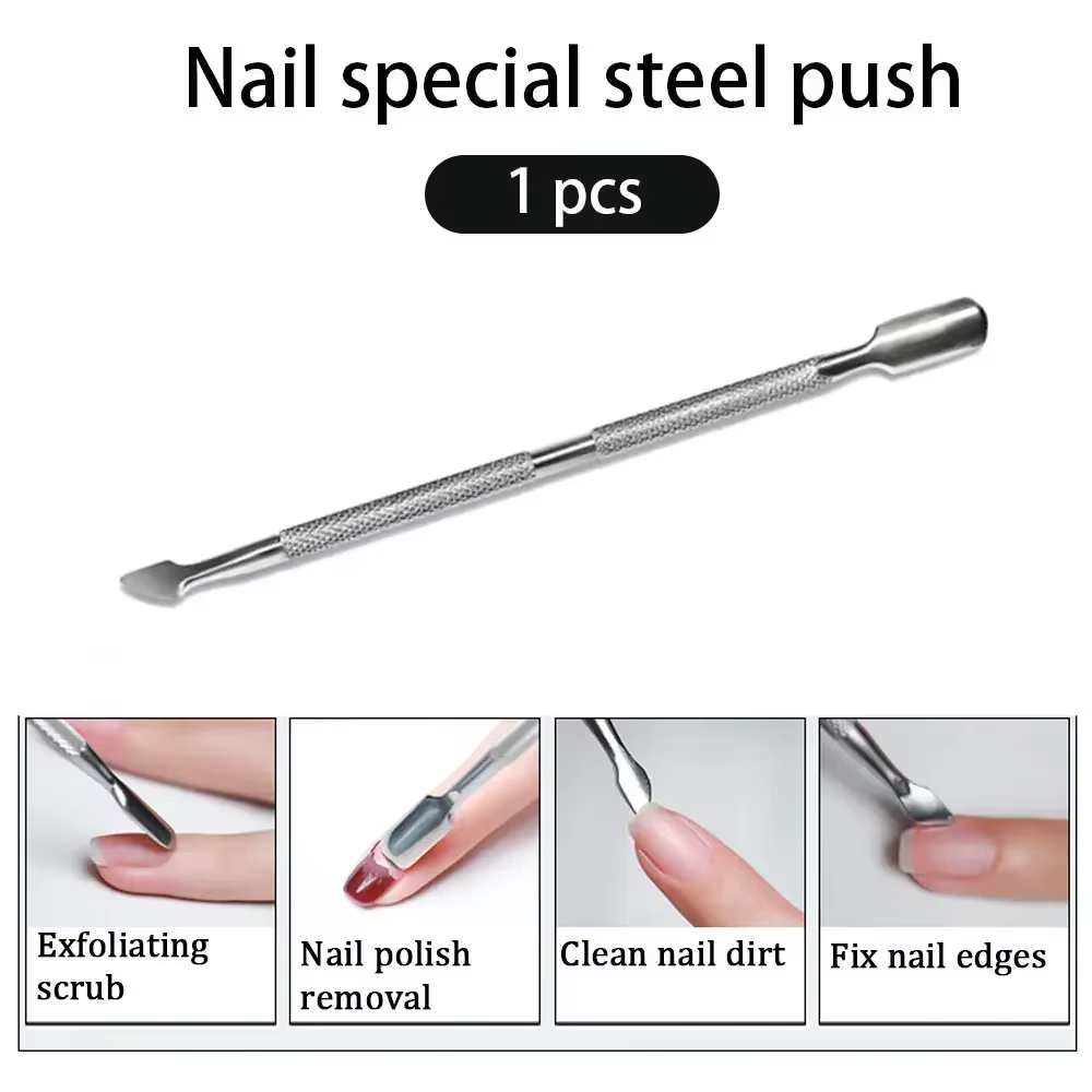 CuemployPusher-Outils de manucure en acier inoxydable, nettoyeur de peau, soins des ongles, dissolva