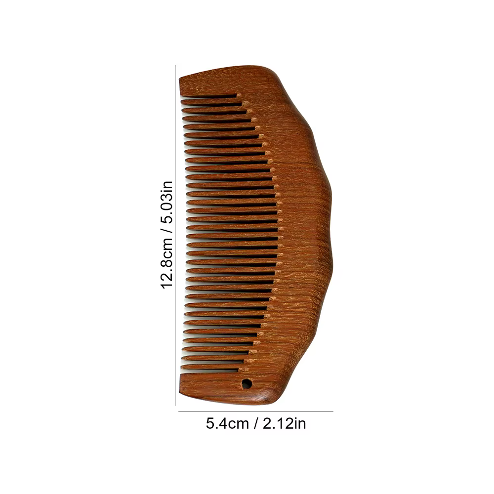 Peigne en bois naturel pour femme, massage du cuir chevelu, peigne à cheveux avec lanière et support