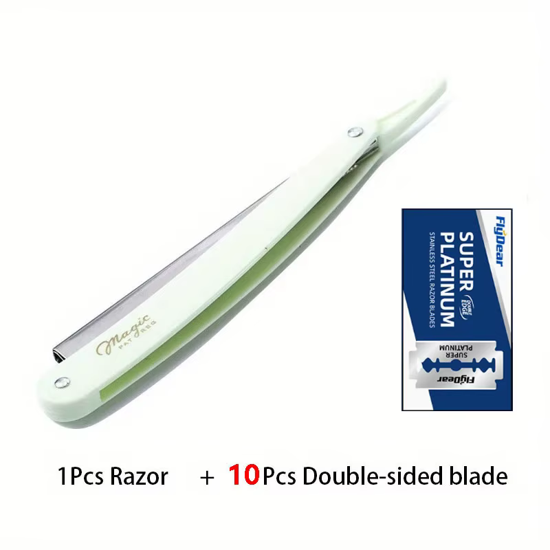 Rasoir manuel pour hommes, rasoir de salon de coiffure, tige en acier inoxydable, facile à utiliser,