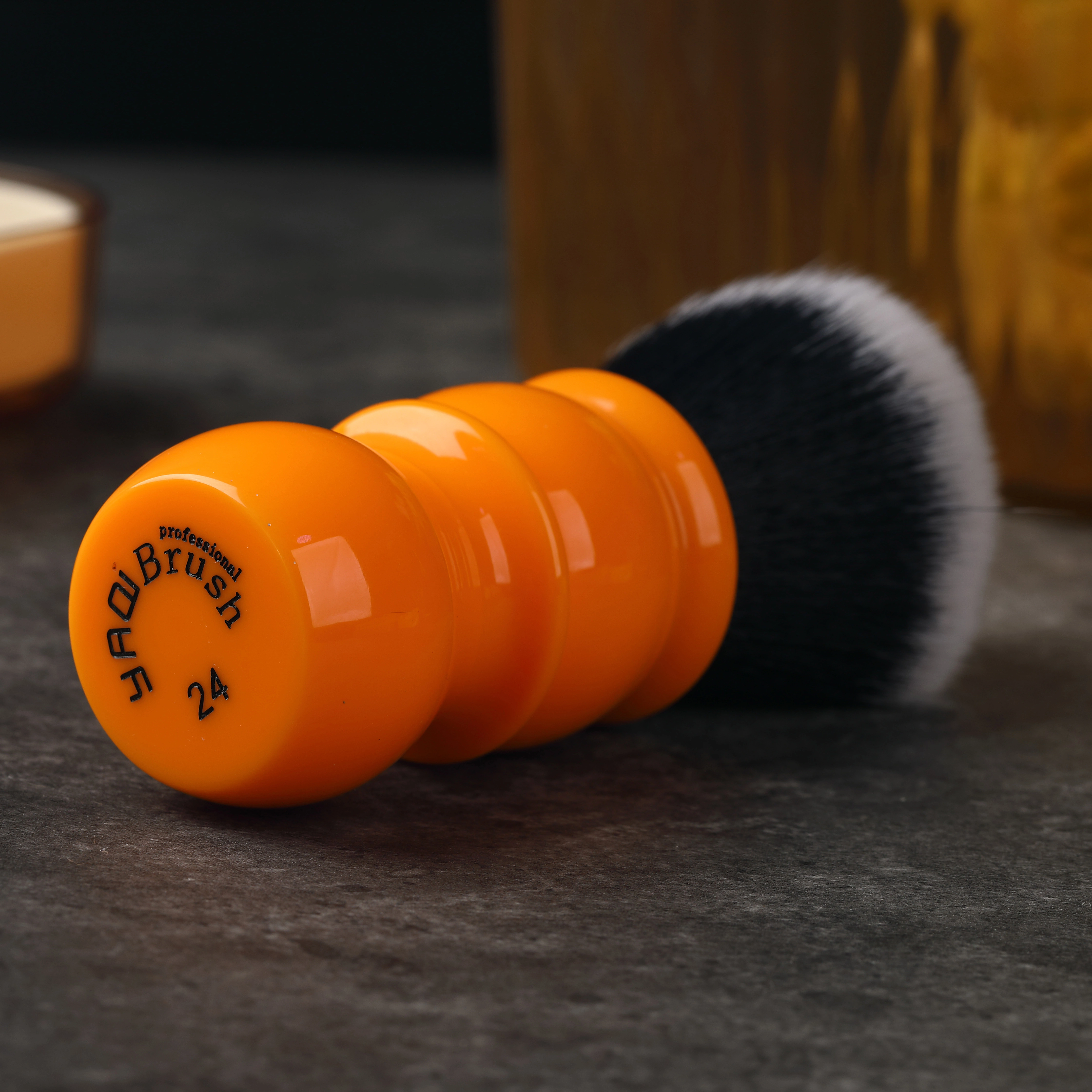Yaqi – brosses de rasage à poignée Orange, 24mm, cheveux synthétiques doux, bon nœud de smoking
