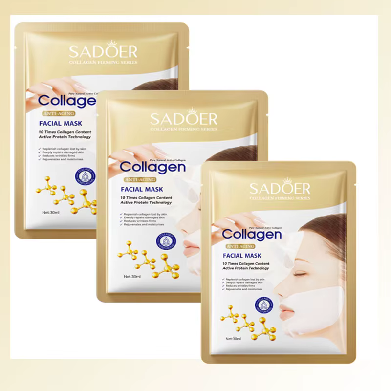 Masque facial coréen au collagène anti-rides, atténue les ridules, anti-âge, raffermit la peau, hydr