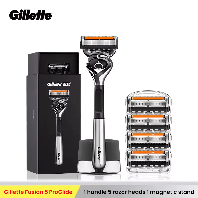 Rasoir Gillette Fusion 5 ProGlide pour homme avec 5 lames, base de rasage avec poignée, boîte Gravit