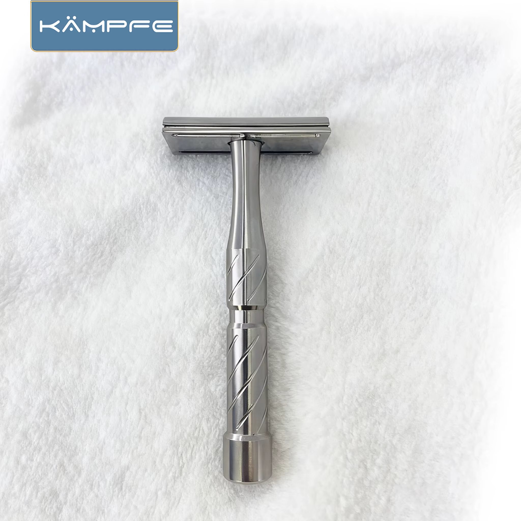 KAMPFE Rasoir manuel de sécurité CNC - Acier inoxydable traité pour le rasage humide des peaux sensi