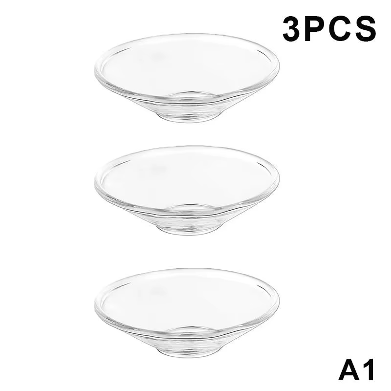 Ensemble de 3 porte-bougies en verre avec attrape-cire, protège-gouttes et base anti-basculement - P