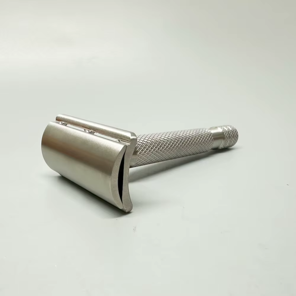 Rasoir de sécurité en acier inoxydable FS-316L avec style MATTE & SHINE, 100% CNC usiné, poli à la m