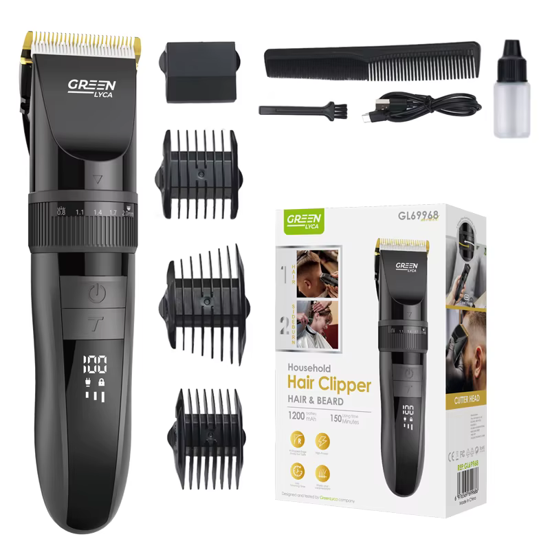 Tondeuse à cheveux professionnelle pour barbier avec affichage LED, lames réglables pour coupes préc