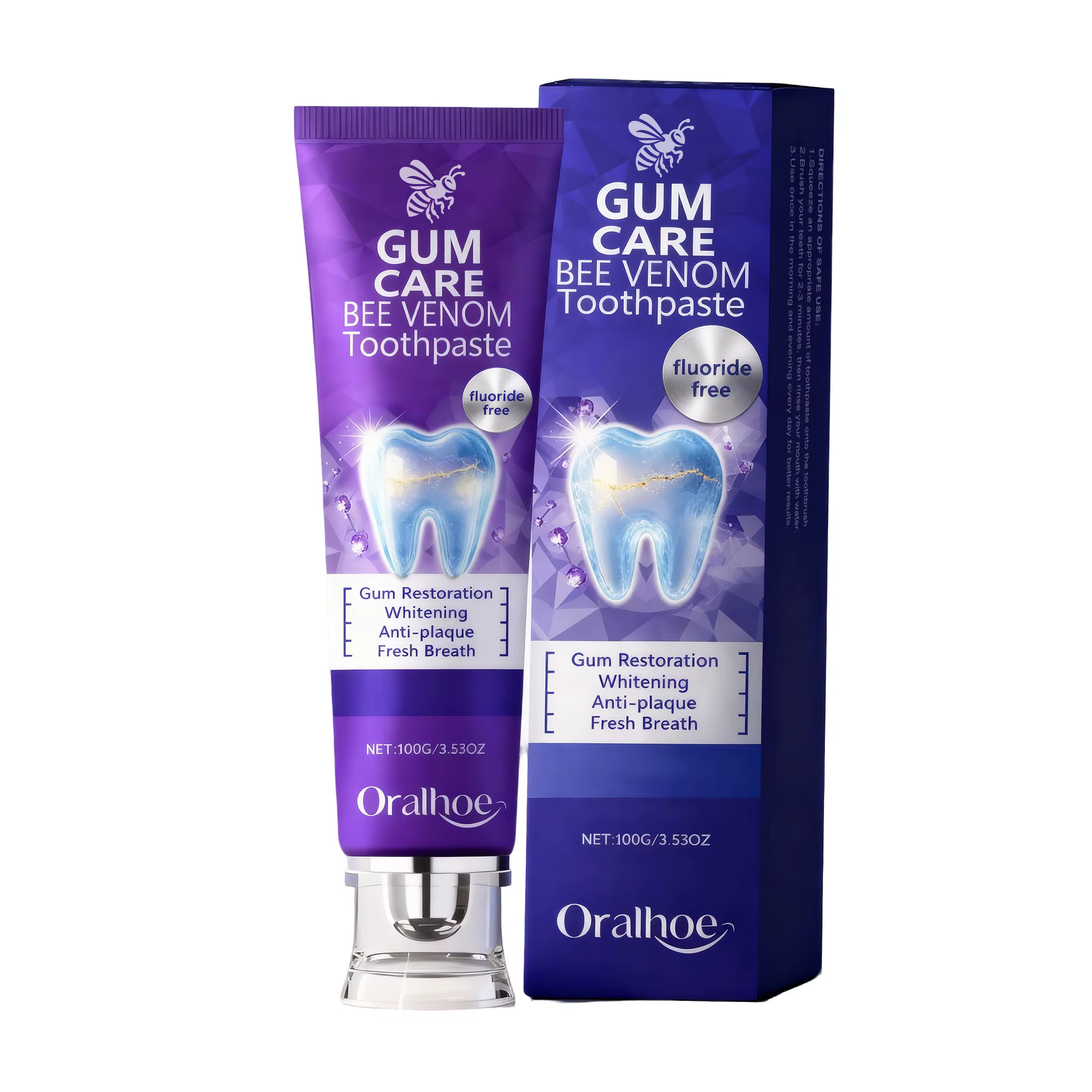 Dentifrice au venin d'abeille pour les soins des gencives, blanchissant, anti-plaque, haleine fraîch
