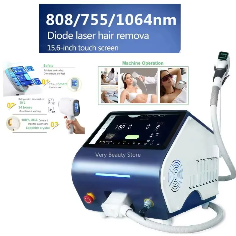 Machine d'épilation laser à diode 4500W 2026, 3 longueurs d'onde 808nm, usage professionnel en salon