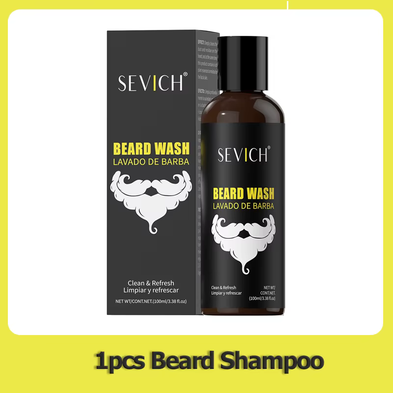 Shampoing pour la croissance de la barbe, ensemble naturel de soins pour la barbe pour hommes, rehau