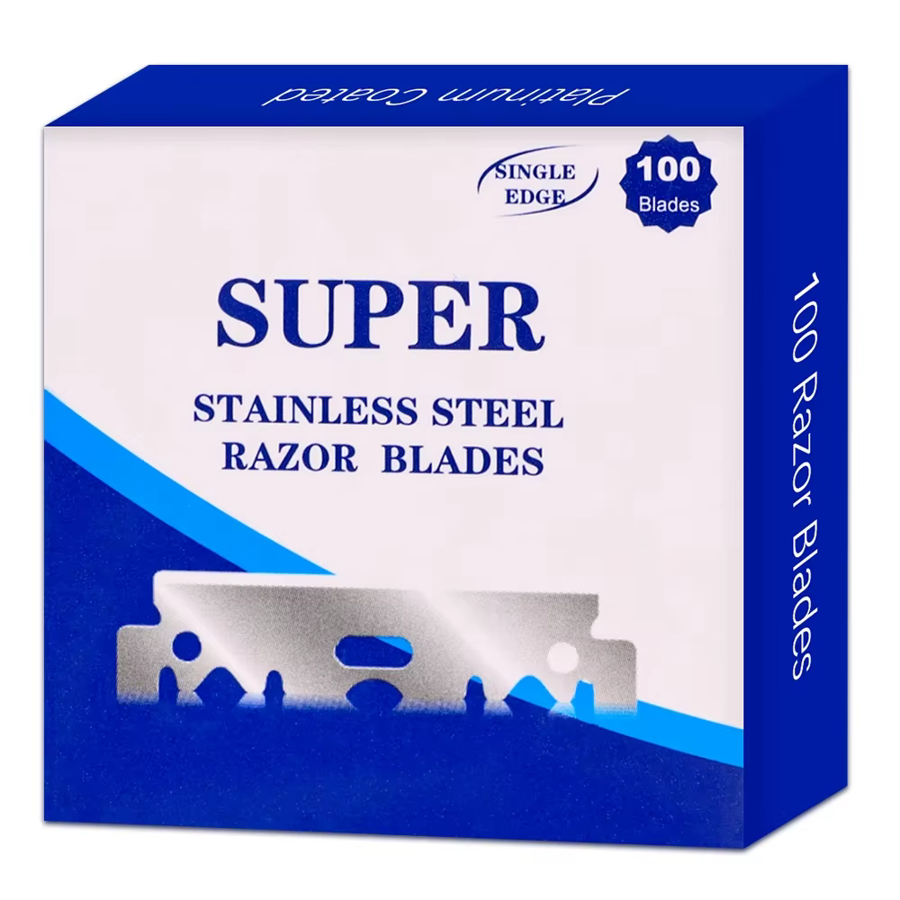 Lames de rasoir de sécurité en acier inoxydable, 100 pièces, pour le rasage, remplacement, outil de