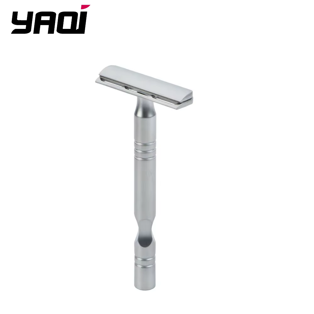 YAQI – rasoir de sécurité pour hommes, couleur Chrome mat, lame AC Excalibur, à un seul bord