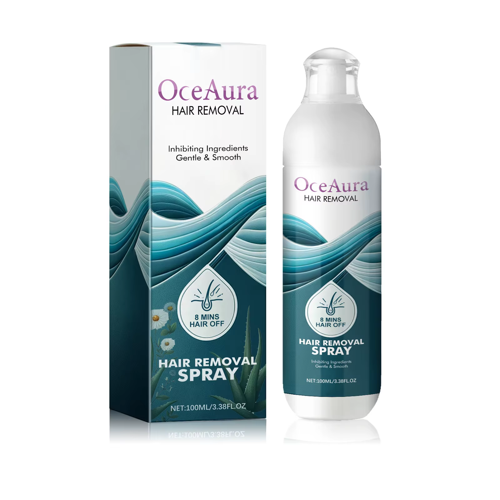 Spray dépilatoire avec inhibiteur de repousse des poils - Réduction permanente des poils sans douleu