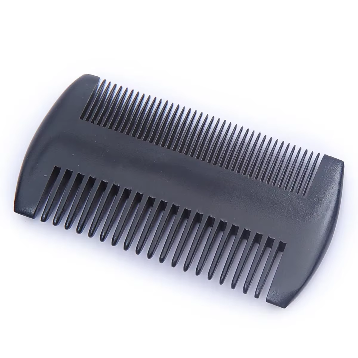 Peigne à barbe en bois pour hommes avec étui en cuir peigne à cheveux moustache pour hommes dents fi