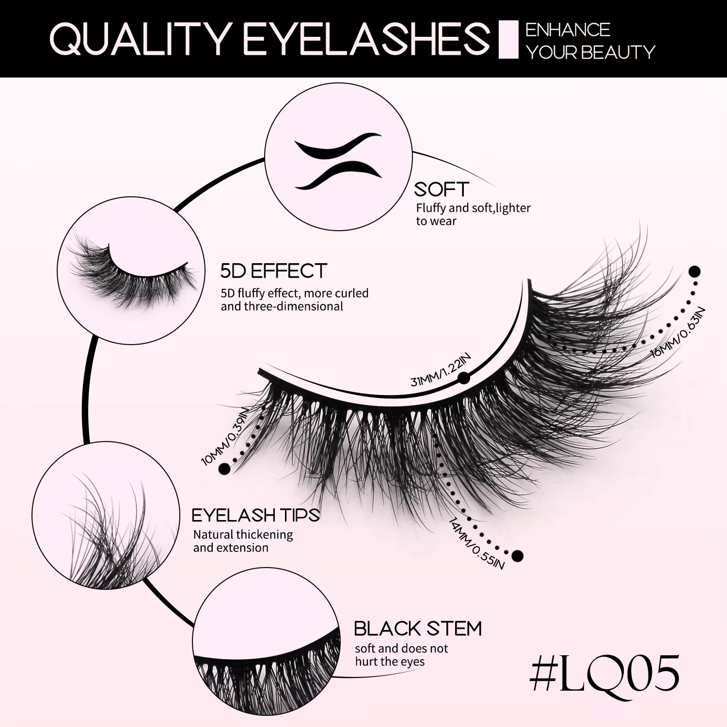 Veltrinay faux cils 3D Manga cils moelleux Volume croisé conception plume lumière Extensions de cils