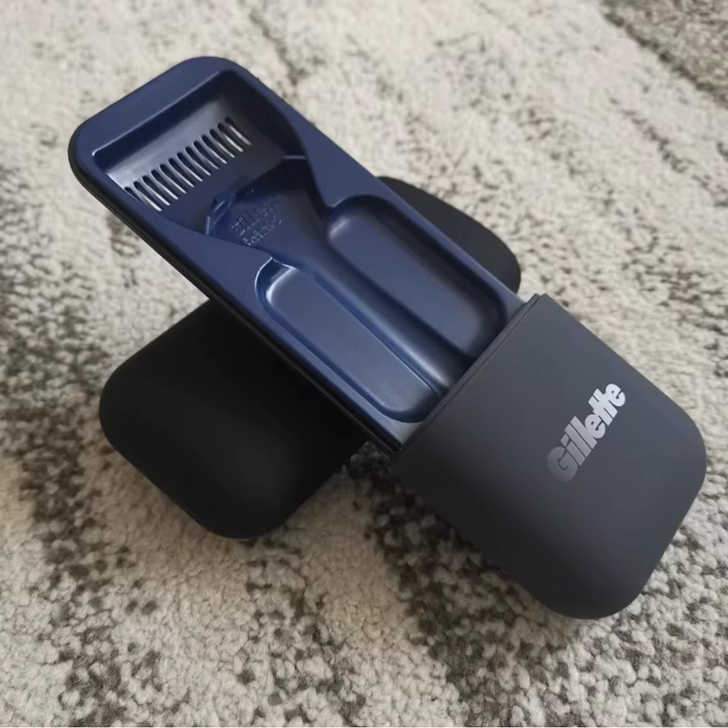Étui de voyage magnétique noir pour rasoir de marque Gillette, Compatible avec la série Fusion/magné