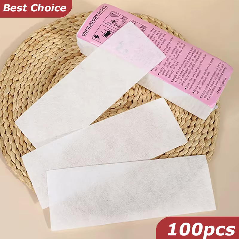 Bandes d'épilation professionnelles, 100 pièces, papier de cire en tissu Non tissé, outil de beauté 