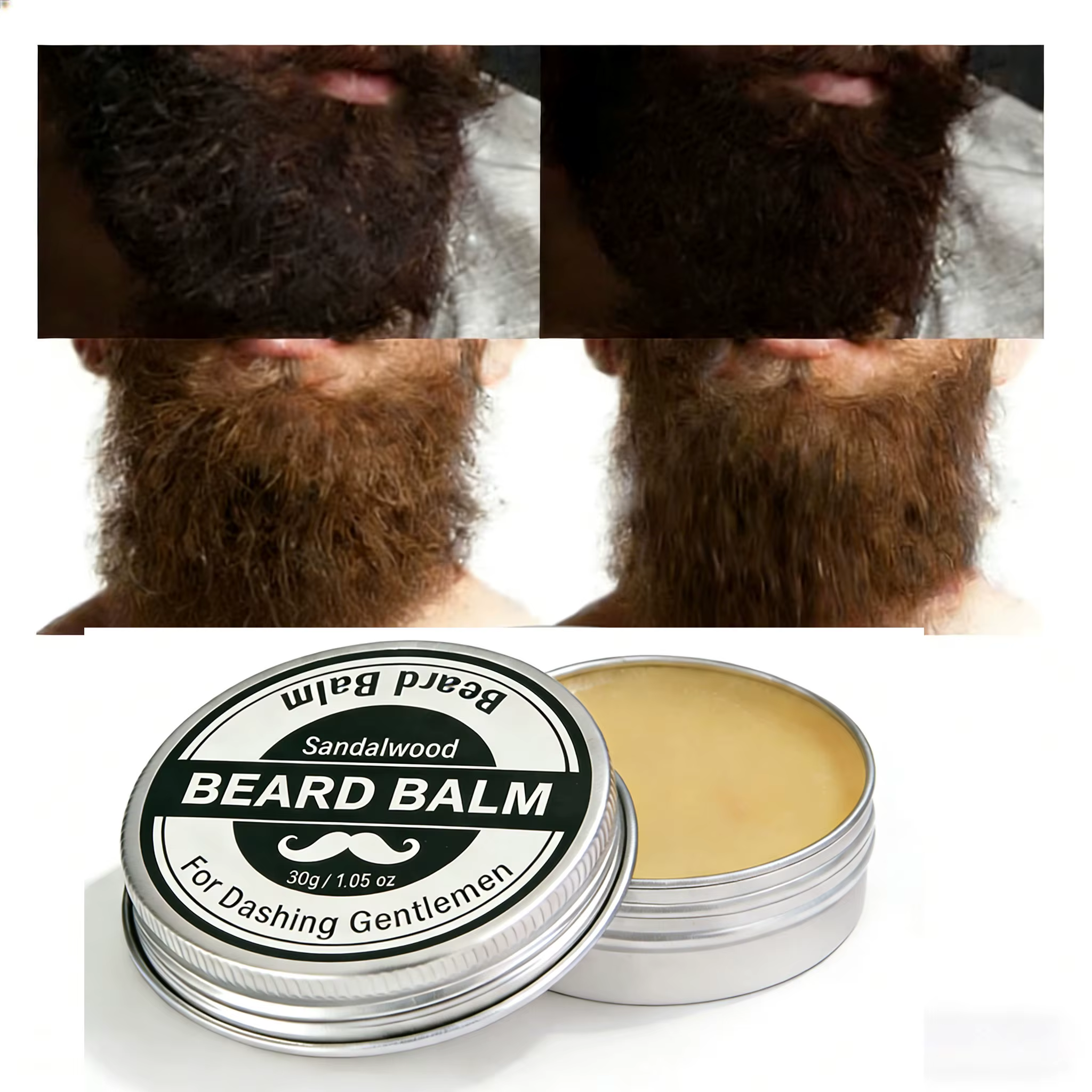 Cire à barbe à tenue forte 30g, forme naturelle, fini mat, soin longue durée pour hommes