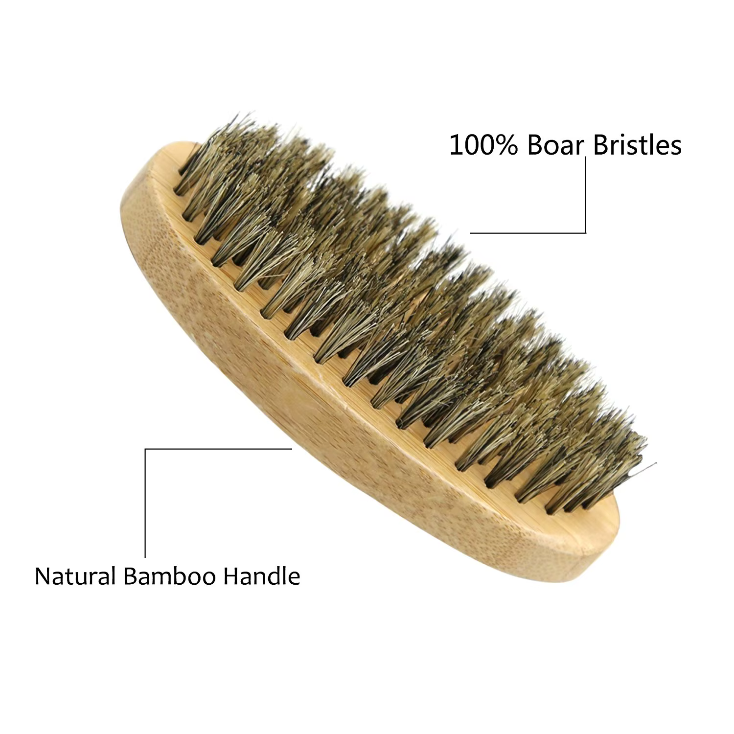 Ensemble de peignes en bambou pour hommes, poils de sanglier, barbier portable, brosse à barbe, cise