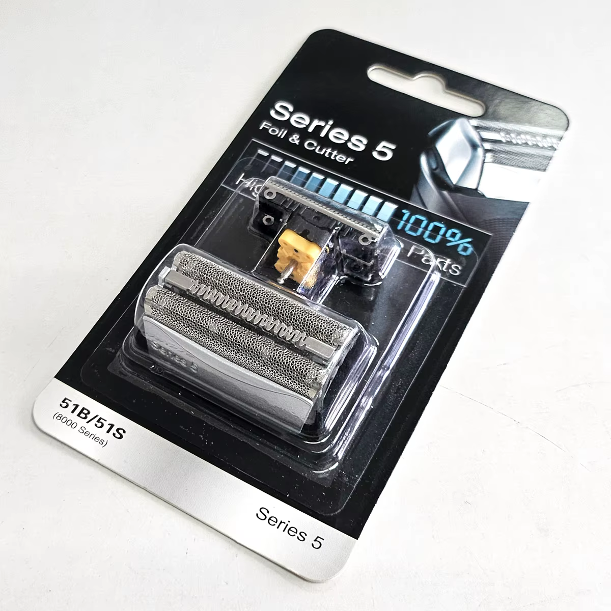 Tête de coupe de rechange en aluminium argenté 51s, compatible avec le rasoir électrique Braun 5 wfs