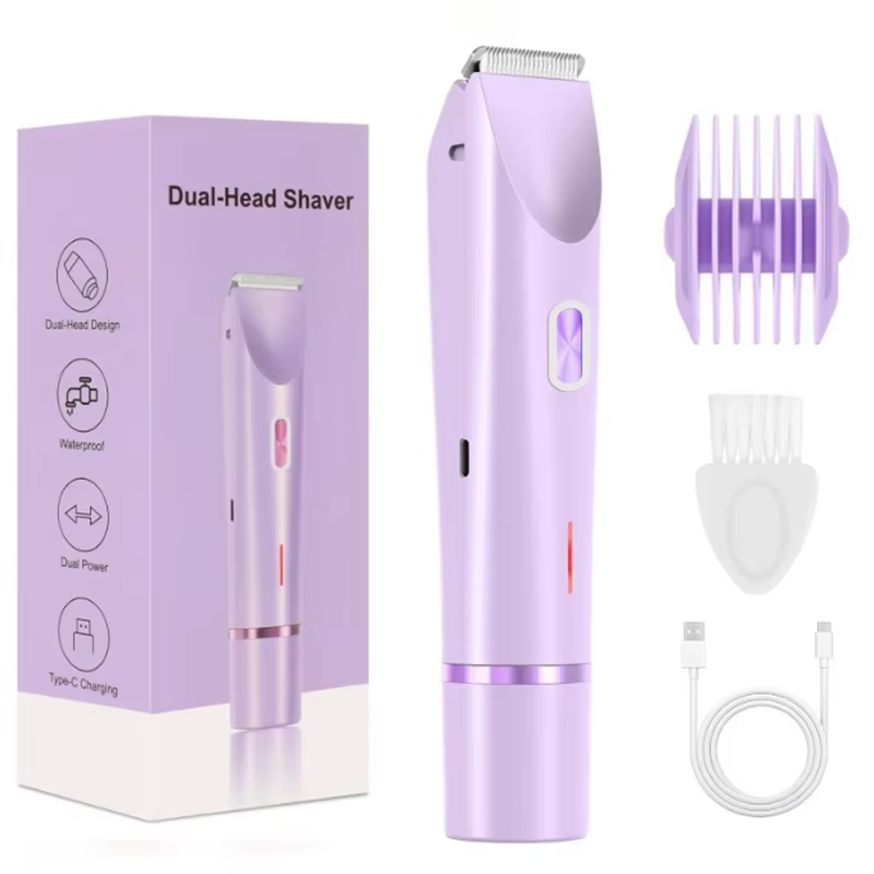 Rasoir électrique double tête pour femme, épilateur corporel double usage, tondeuse électrique pour