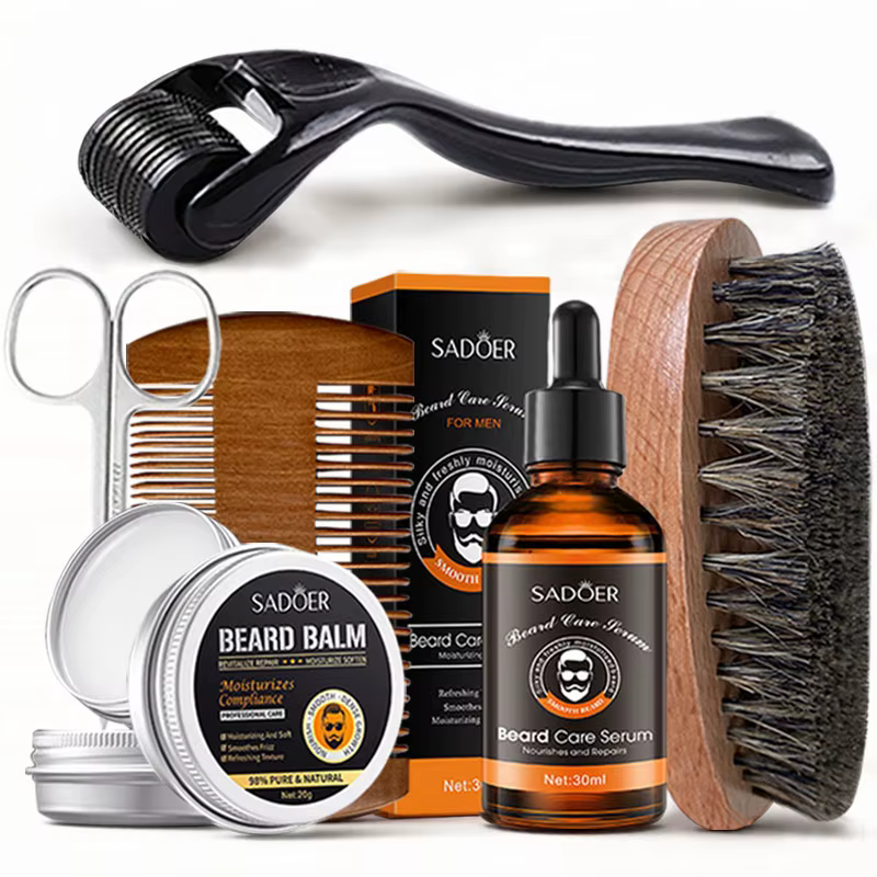 Kit de soins pour barbe homme, huile à barbe, baume à barbe, hydratant, nourrissant, adoucissant et