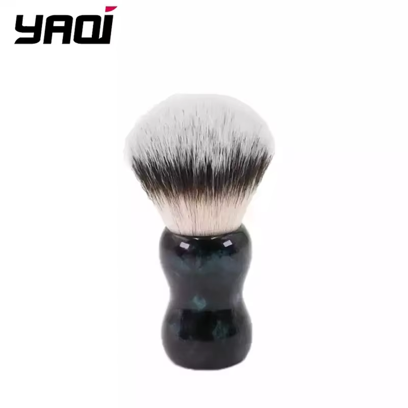 YAQI – brosse de rasage en poils synthétiques émeraude de nuit pour hommes, manche en résine, 26mm
