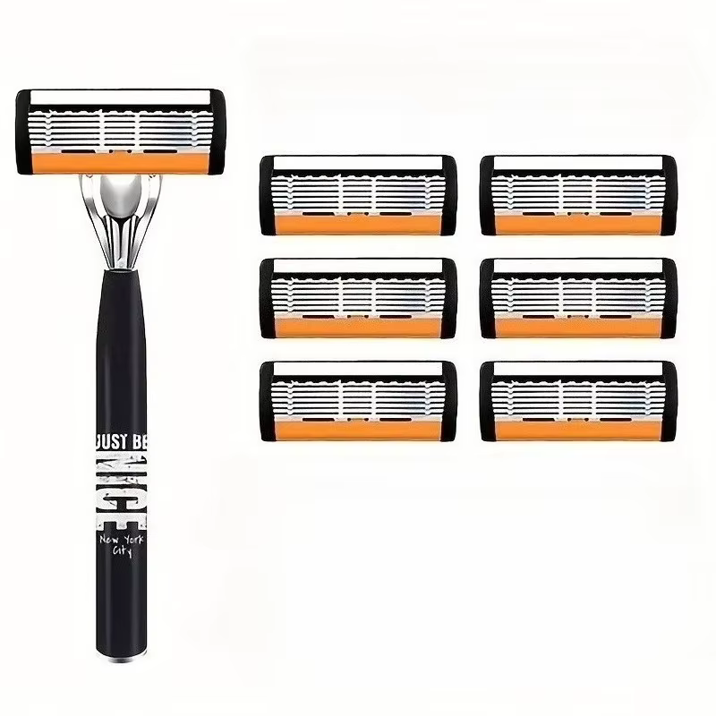 Rasoir pour homme en acier inoxydable, lame tranchante, rasage en douceur, tondeuse à barbe, durable