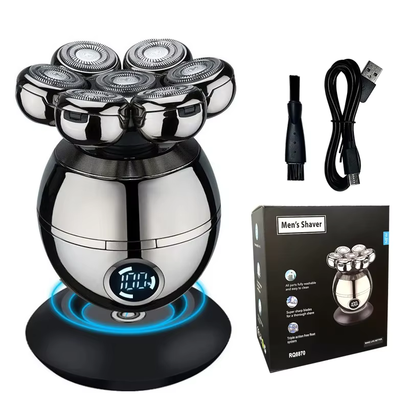Rasoir électrique 7D aste pour homme, base de tête de coupe flottante, tondeuse à barbe portable, ra