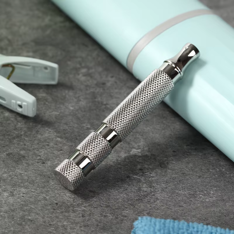 Poignée de rasoir YAQI poignée de rasoir de sécurité pour hommes en acier inoxydable 303 poli YAQI