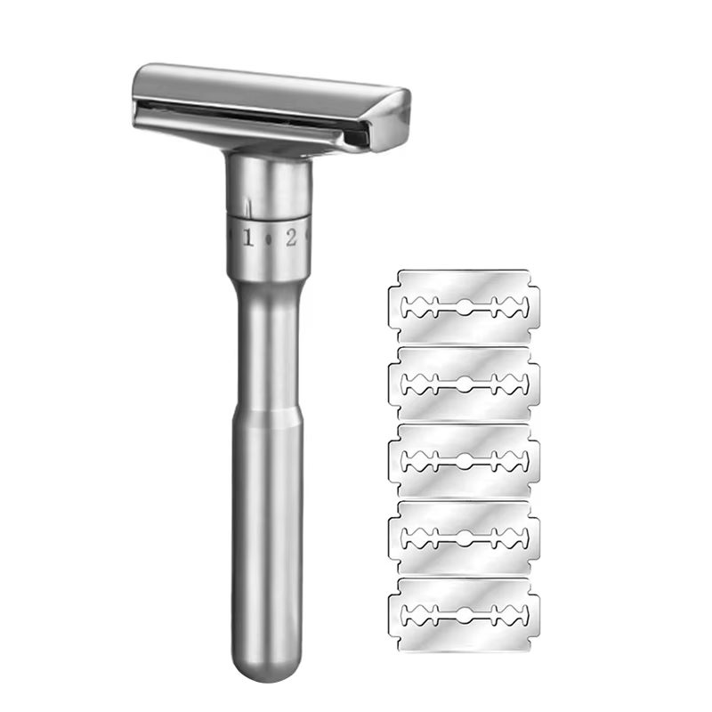 Rasoir manuel rotatif pour homme - Lames double face en acier inoxydable, tête rotative réglable, po