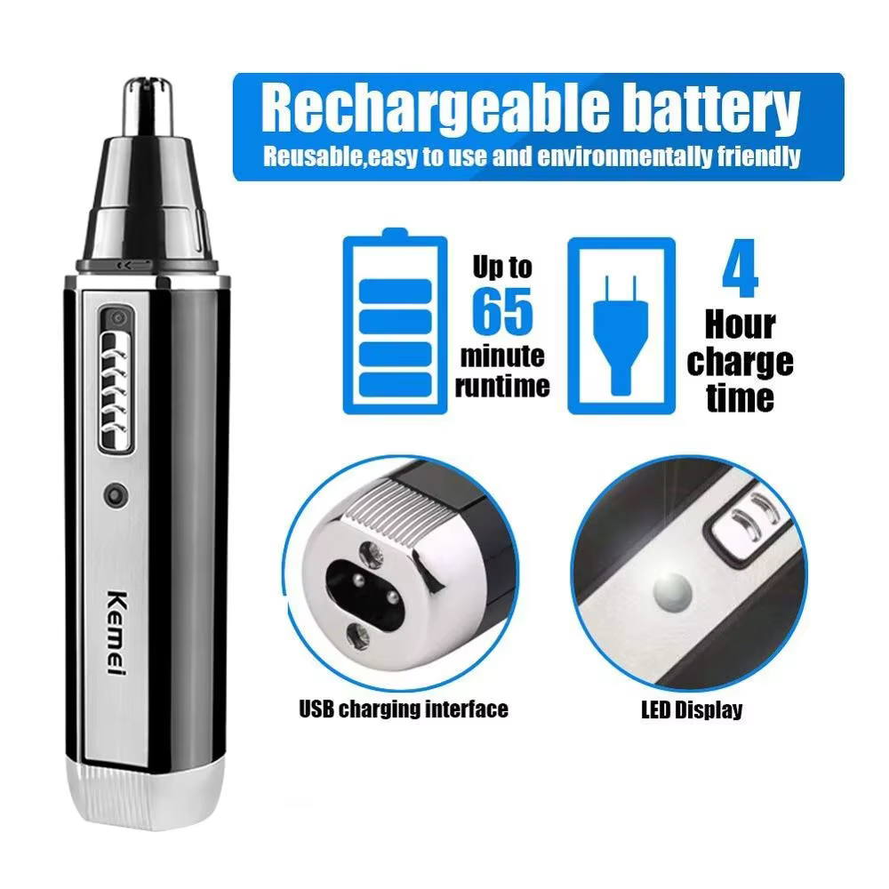 Kemei 4 en 1 tondeuse pour hommes tondeuse électrique nez et oreilles tondeuse Rechargeable pour che