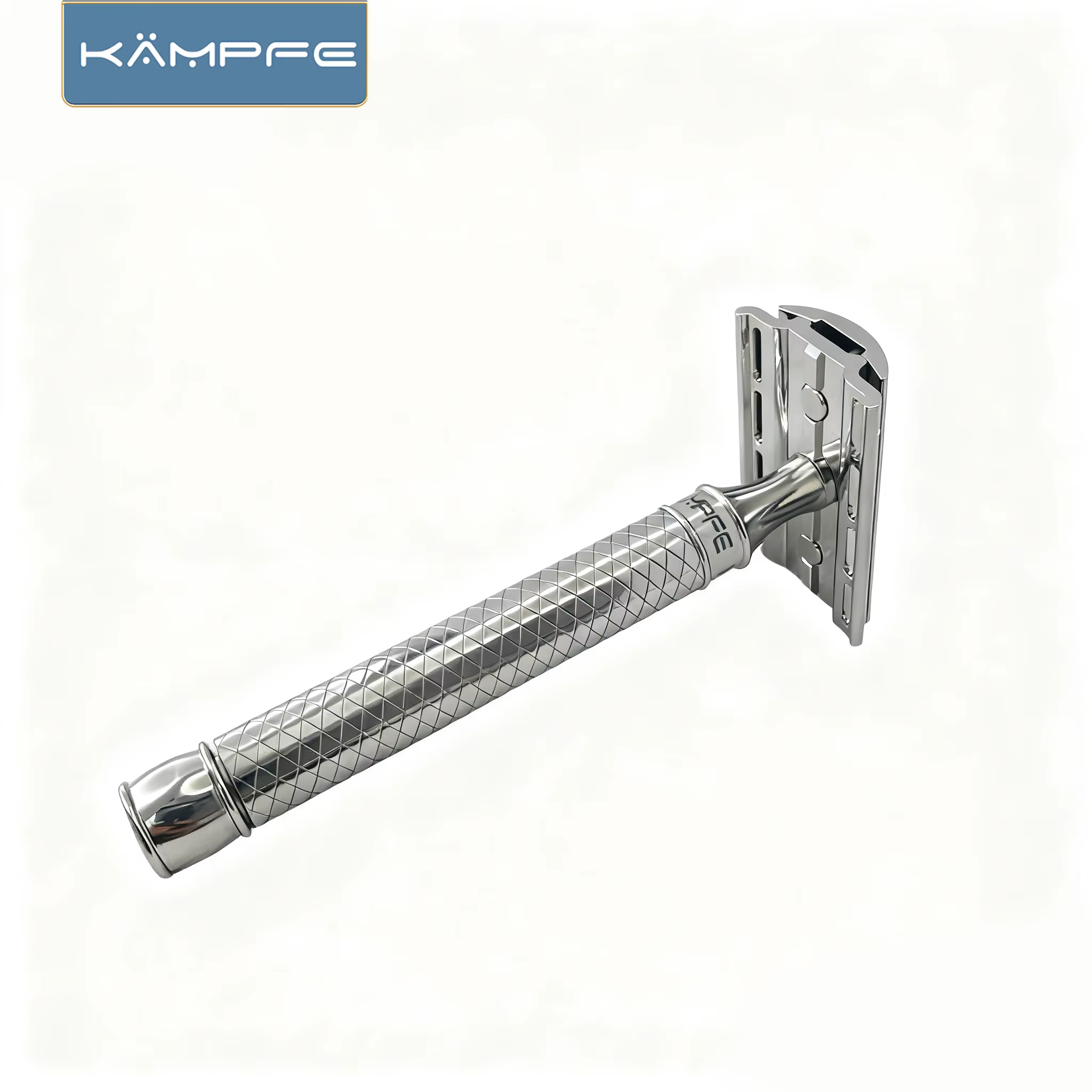 Rasoir de sécurité KAMPFE en acier inoxydable CNC, rasage lisse, outil manuel à double tranchant pou