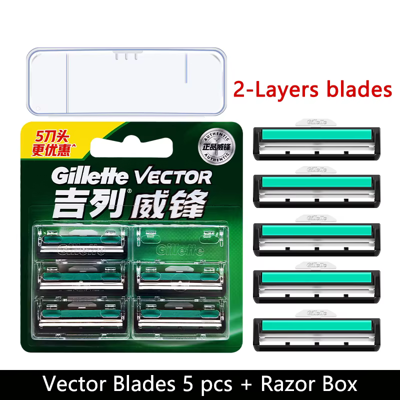 Gillette ContourPlus/Vector têtes de rasoir tête de lancement lames à 2 couches avec bande lubrifian