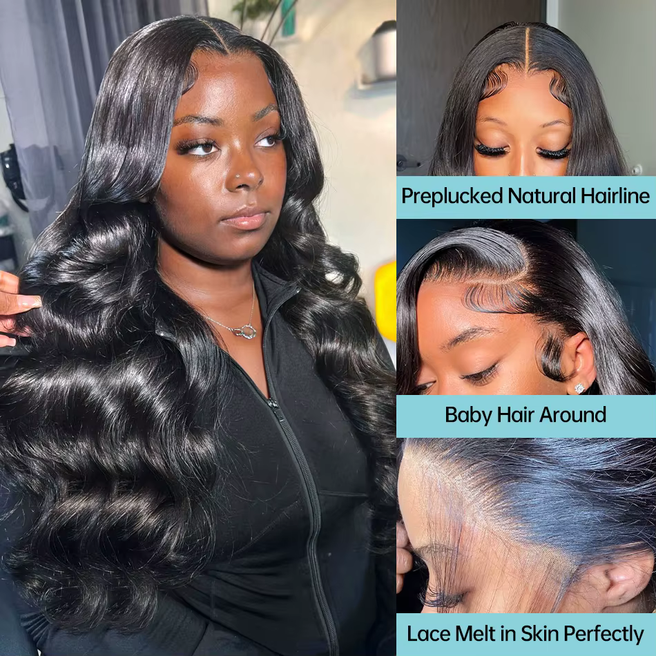 Perruque Lace Closure Wig Body Wave Naturelle, Cheveux Humains, 13x6, 13x4, 4x4, 5x5, 6x4, Sans Coll