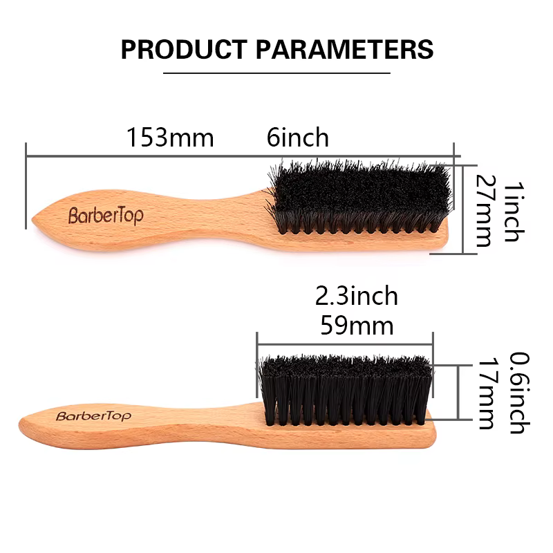 Barbertop hommes brosse à barbe manche en bois brosse de nettoyage de cheveux doux cheveux cassés en