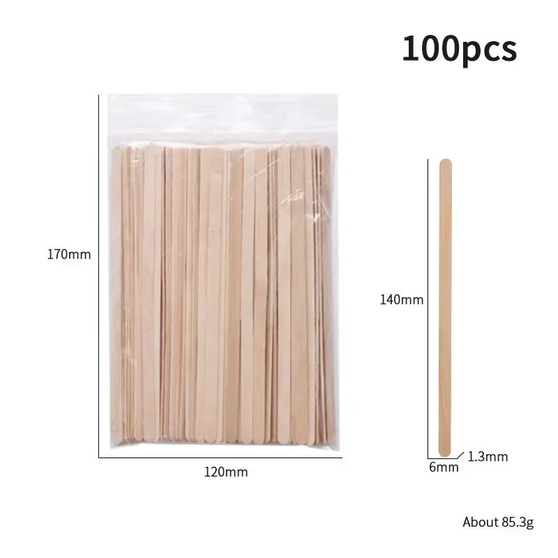 Spatules de beauté pour épilation des bûches, 100 pièces, cire jetable, bâton de bois, outil de revê