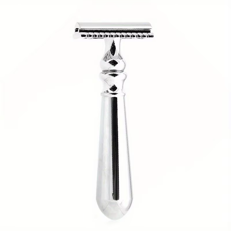 1 Rasoir manuel pour homme, ancien modèle, durable, en métal, double tranchant, pour un rasage éclat