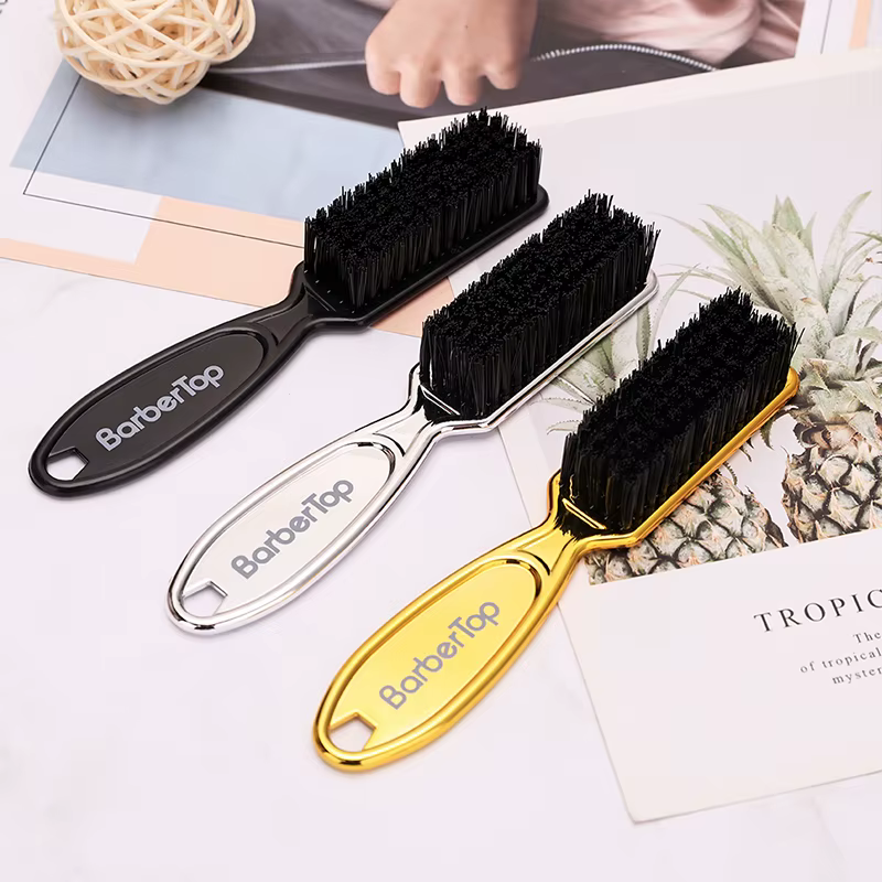 Brosse de nettoyage de cheveux douce, manche en plastique, plumeau de cou rétro pour Salon de coiffu