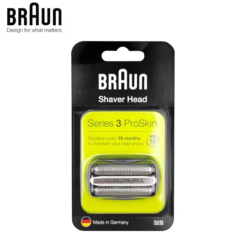 Tête de rasoir de rechange authentique Braun 32B, cassette de lame de coupe pour rasoir électrique B