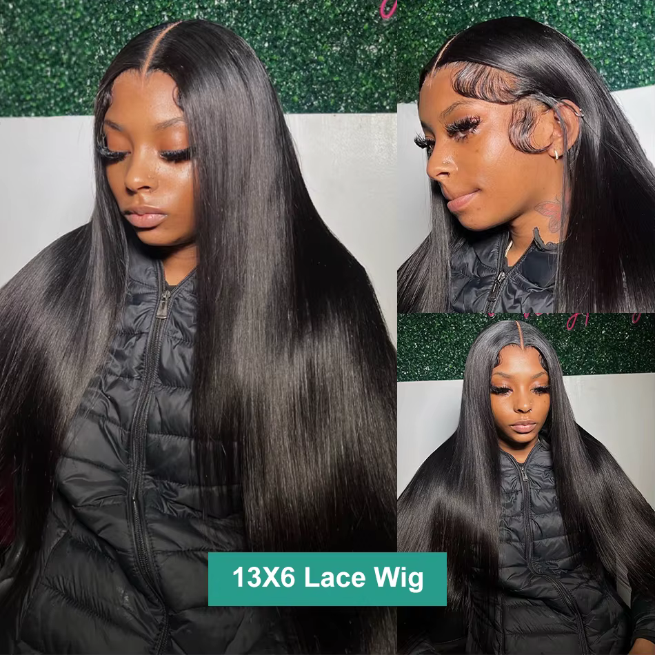 Sophia-Perruque Lace Front Wig sans colle naturelle, cheveux lisses, 13x6, 13x4, HD, 5x5, 6 tage, pr