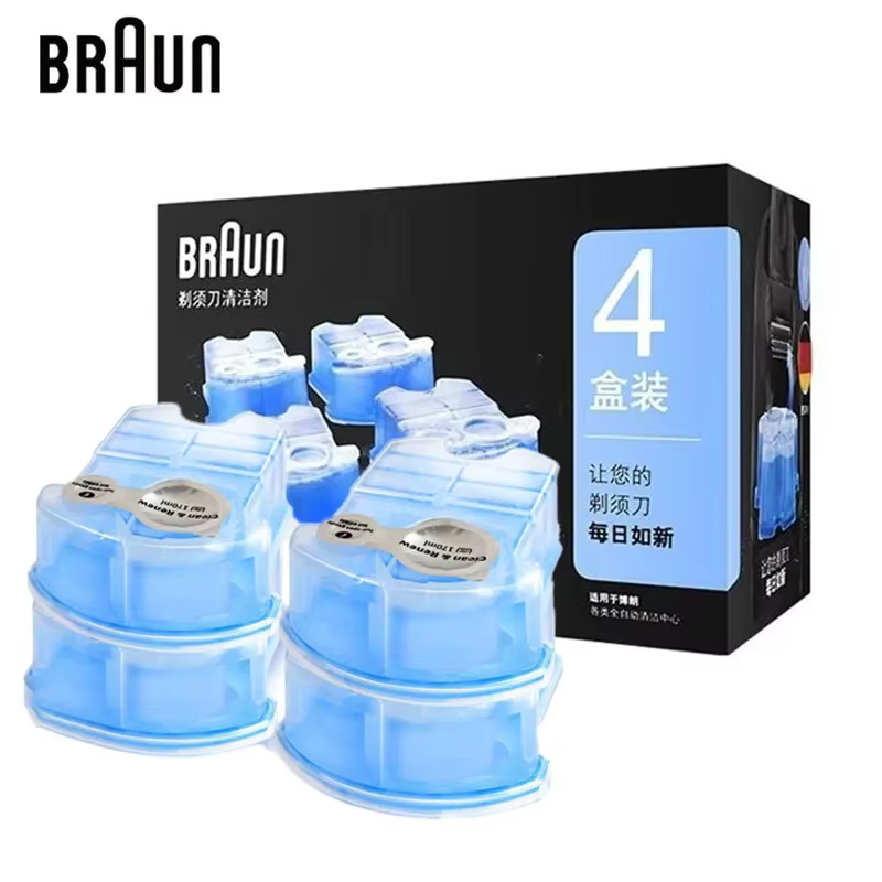 Braun – Solution de nettoyage pour rasoir, cartouche de renouvellement pour centre de nettoyage du r